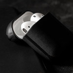 Airpods Case // Black Leather