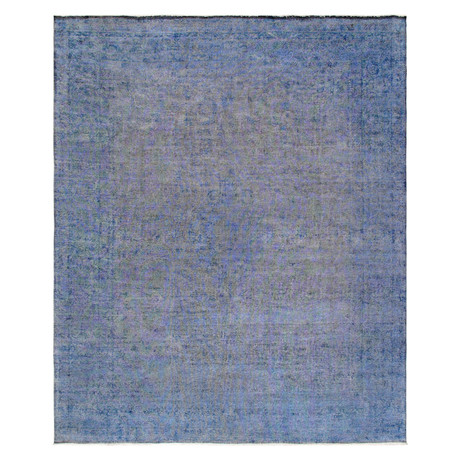 Vintage Overdye Hand-Knotted Lamb's Wool // Blue V // 10'1" X 12'6"