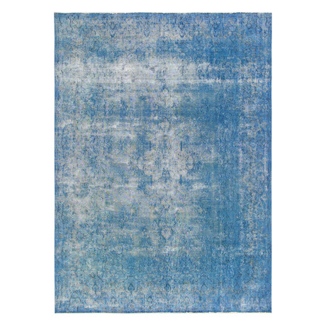 Vintage Overdye Hand-Knotted Lamb's Wool // Blue IV // 9'7" X 13'9"