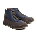 Grain Leather Contrast Boot // Navy + Brown (Euro: 39)