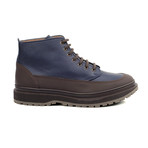 Grain Leather Contrast Boot // Navy + Brown (Euro: 42)