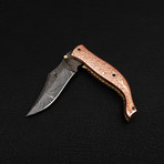 Damascus Folding Knife Handmade // 2686