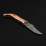 Damascus Folding Knife Handmade // 2686