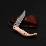 Damascus Folding Knife Handmade // 2686