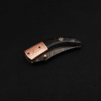 Damascus Folding Knife Handmade // 2691