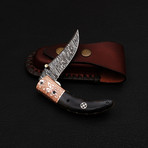 Damascus Folding Knife Handmade // 2691