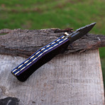 Damascus Folding Knife Handmade // 2694