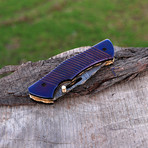 Damascus Folding Knife Handmade // 2694