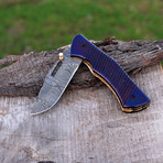 Damascus Folding Knife Handmade // 2694