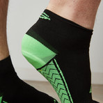 PF2 Memory Foam Padded Performance Socks // Black + Neon Green (XS)