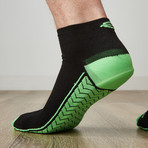 PF2 Memory Foam Padded Performance Socks // Black + Neon Green (3X-Large)