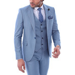 Rhys 3-Piece Slim Fit Suit // Light Blue (US: 40R)