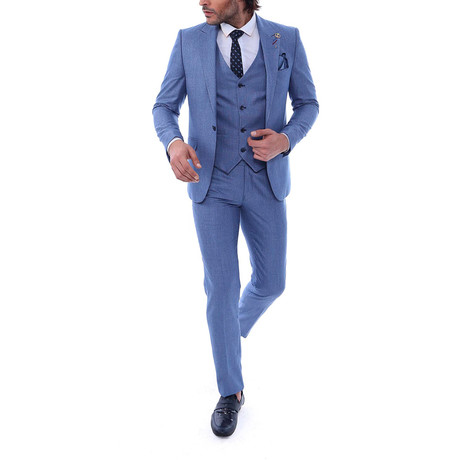 Orion 3 Piece Slim Fit Suit // Light Blue (Euro: 44)