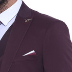 Quinton 3-Piece Slim Fit Suit // Burgundy (Euro: 54)