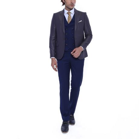 Kaci 3-Piece Slim Fit Suit // Brown (Euro: 42)