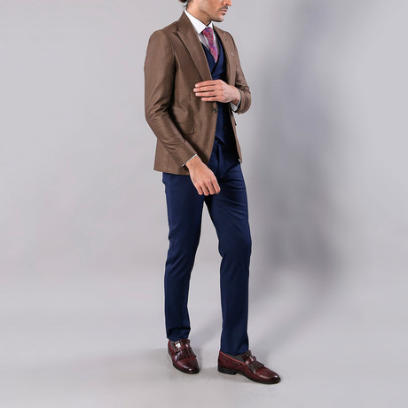 Max 3-Piece Slim Fit Suit // Brown (Euro: 44)