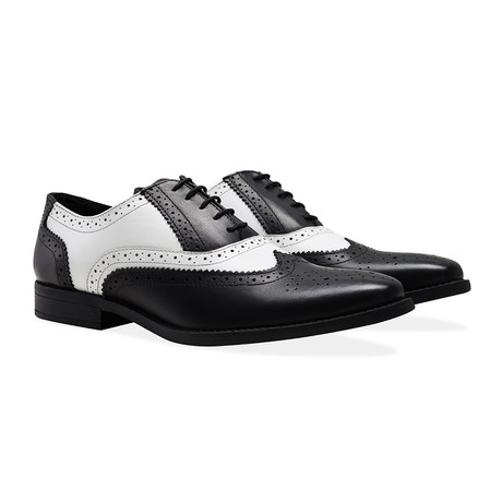 Oxford Brogue Shoe // Black + White (UK 6)