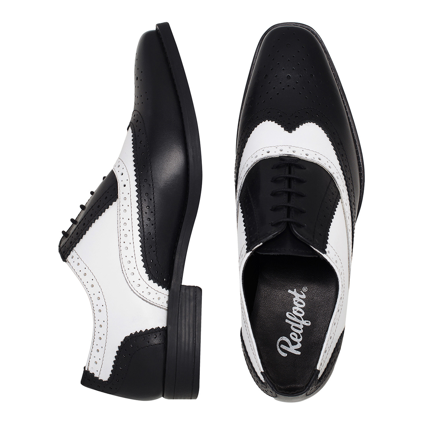 Oxford Brogue Shoe // Black + White (UK 6) - Redfoot Shoes - Touch of ...