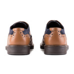 Leather Suede Brogue // Tan + Navy (UK: 7)