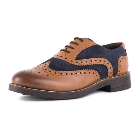 Leather Suede Brogue // Tan + Navy (UK: 6)