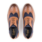 Leather Suede Brogue // Tan + Navy (UK: 7)