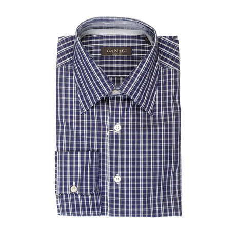 Patterned Slim Fit Shirt // Blue (S)