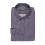 Patterned Slim Fit Shirt // Purple (Euro: 38)