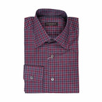 Plaid Regular Fit Shirt // Burgundy (XS)