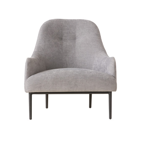 Swoon Lounge Chair // Light Grey Fabric + Black Powder Coated Steel