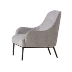 Swoon Lounge Chair // Light Grey Fabric + Black Powder Coated Steel