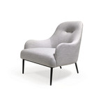 Swoon Lounge Chair // Light Grey Fabric + Black Powder Coated Steel