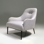 Swoon Lounge Chair // Light Grey Fabric + Black Powder Coated Steel