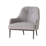 Swoon Lounge Chair // Light Grey Fabric + Black Powder Coated Steel