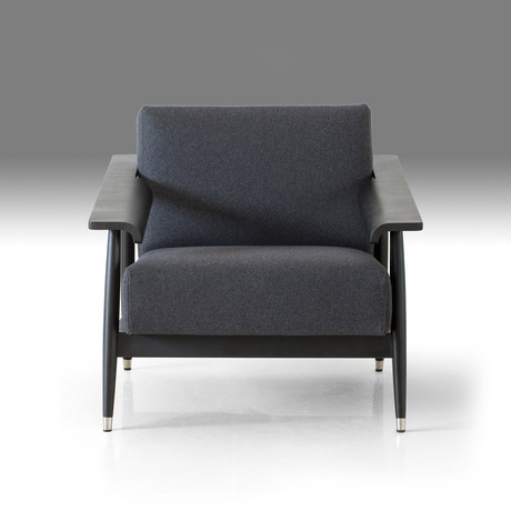Wakefield Lounge Chair // Grey Fabric + Birch Black Wood