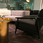 Wakefield Lounge Chair // Grey Fabric + Birch Black Wood