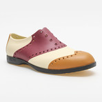 Wingtips Oxford // Crimson Red + Sand + Leather (US: 10)