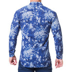 Maceoo // Fibonacci Paint Dress Shirt // Blue (XL)