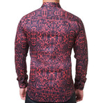 Fibonacci Motif Dress Shirt // Red (XL)
