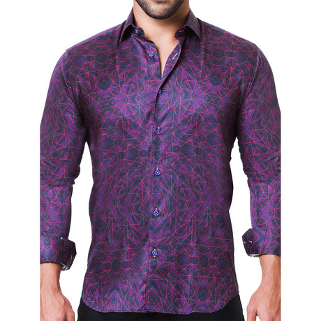 Fibonacci Tunnel Dress Shirt // Purple (XL)