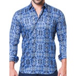 Fibonacci Desigual Dress Shirt // Blue (XL)