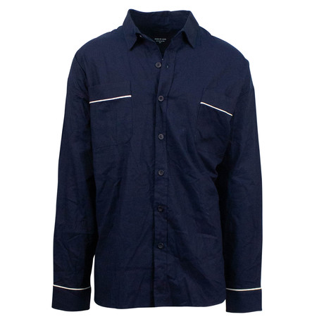 Fear Of God // Fifth Collection Navy Piped Oversized Shirt // Blue (XS)