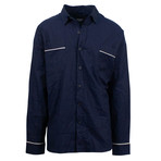 Fear Of God // Fifth Collection Navy Piped Oversized Shirt // Blue (L)
