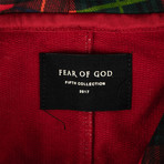 Fear Of God // Plaid Everyday Hoodie Sweatshirt // Red (L)