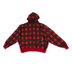 Fear Of God // Plaid Everyday Hoodie Sweatshirt // Red (L)