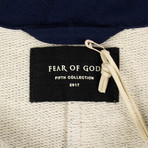 Fear Of God // Heavy Terry V-Neck Polo Shirt // Gray + Navy (XL)