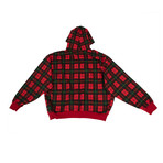 Fear Of God // Plaid Everyday Hoodie Sweatshirt // Red (L)