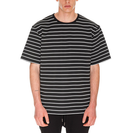 Short Sleeve Stripe T-Shirt // Black (S)