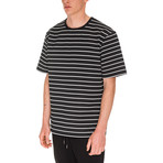 Short Sleeve Stripe T-Shirt // Black (S)