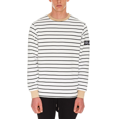 Rare Long Sleeve Stripe T-Shirt // White (S)
