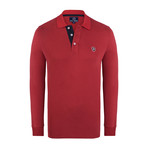 Logo Long Sleeve Polo Shirt // Red (S)
